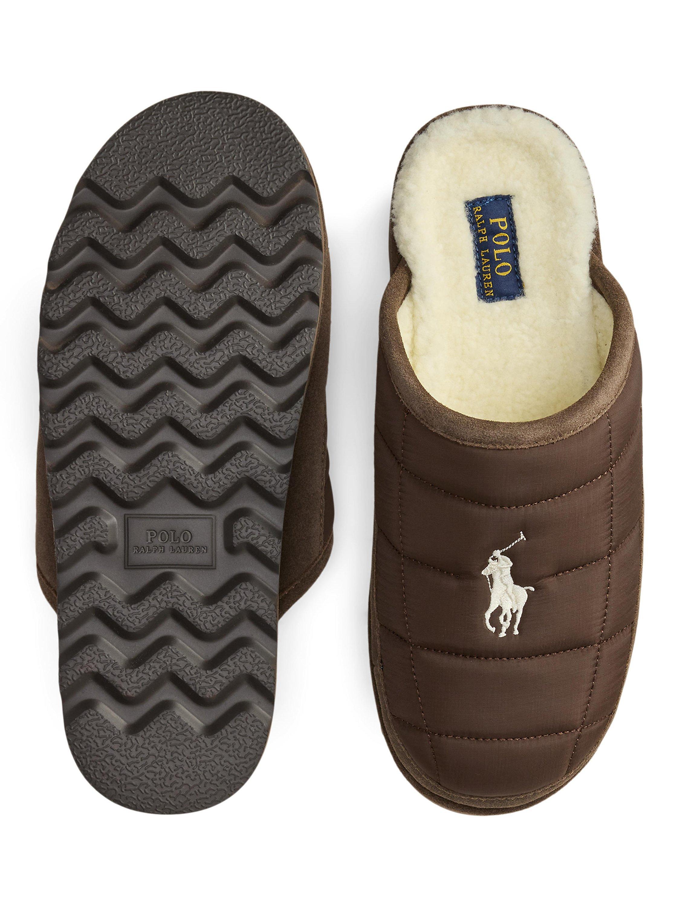 Product image 4 of 4, which shows Polo Ralph Lauren Read Leather Mule Slippers, Brown, 8