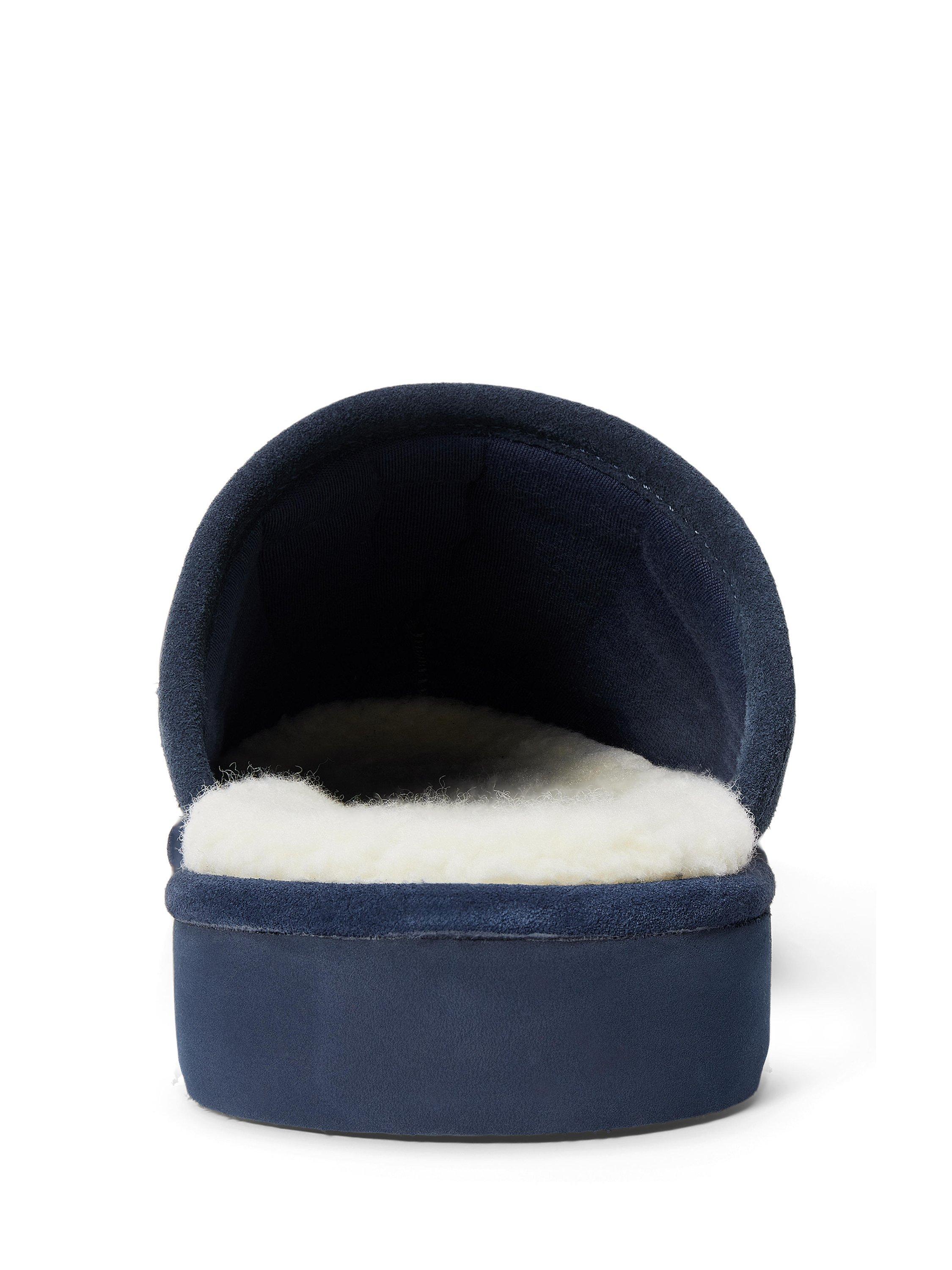 Product image 4 of 4, which shows Polo Ralph Lauren Read Leather Mule Slippers, Navy, Bear, 7