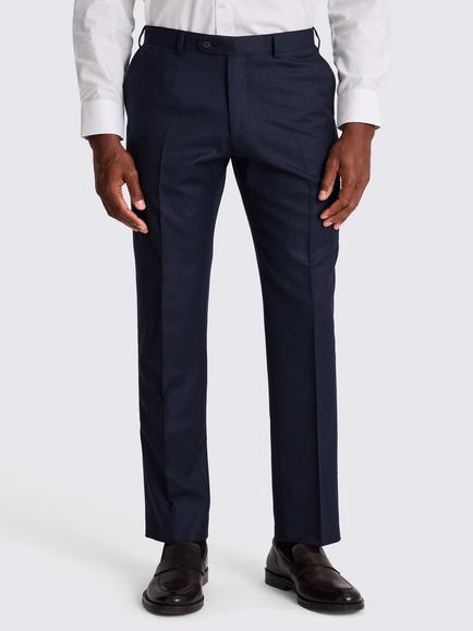 Moss Tailored Fit Italian Wool Suit Trousers, Blue