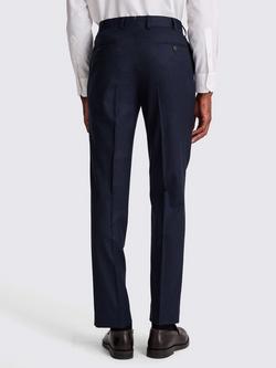 Moss x Barberis Tailored Fit Wool Suit Trousers, Blue - view 2, Blue