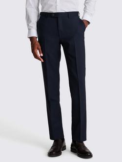 Moss x Barberis Italian Tailored Fit Trousers, Navy