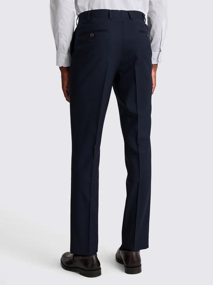 Moss Tailored Fit Italian Wool Suit Trousers - view 2, Navy