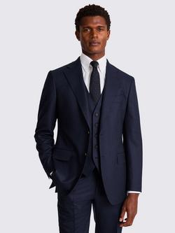 Moss x Barberis Tailored Fit Wool Suit Jacket, Blue, Blue