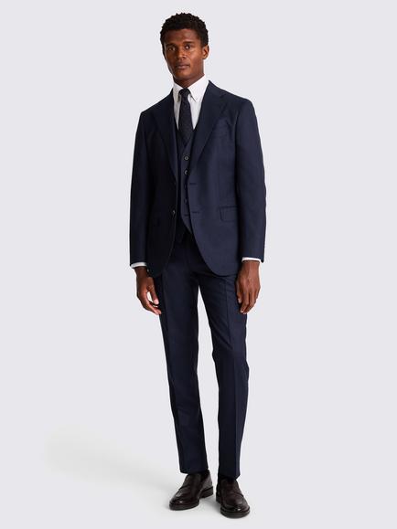 Moss Tailored Fit Italian Wool Suit Jacket - view 2, Blue