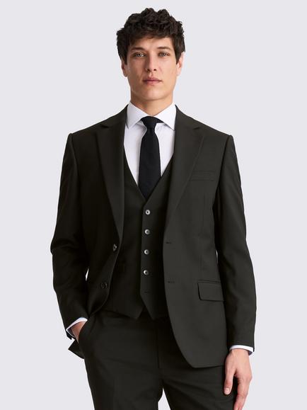 Moss Regular Fit Stretch Suit Jacket, Black