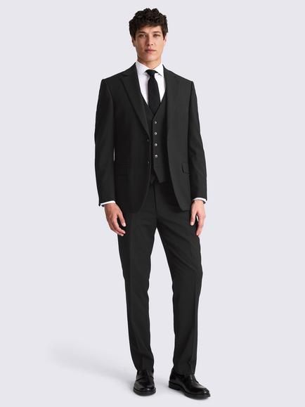 Moss Regular Fit Stretch Suit Jacket - view 2, Black