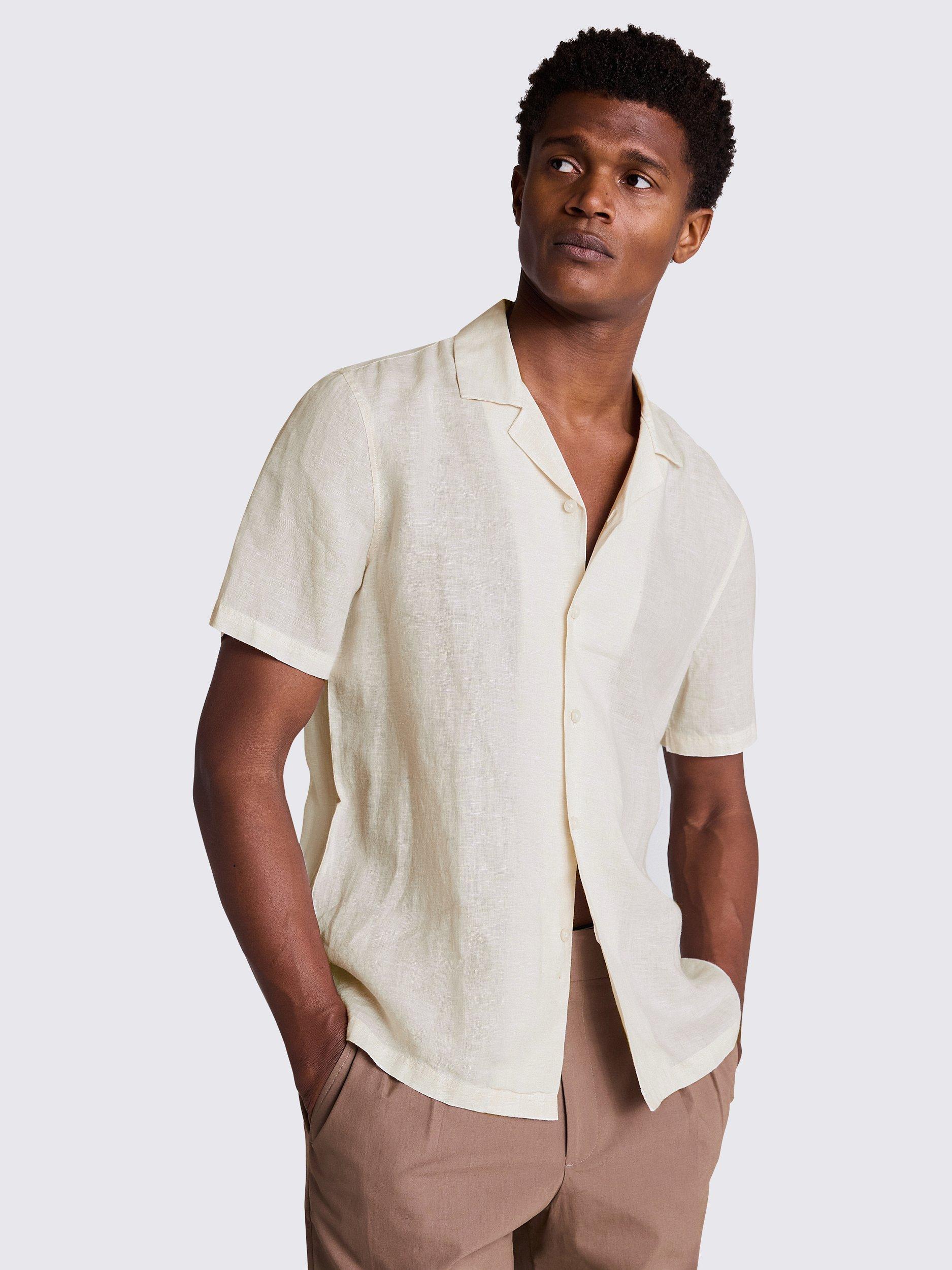 Moss Linen Shirt, Off-white