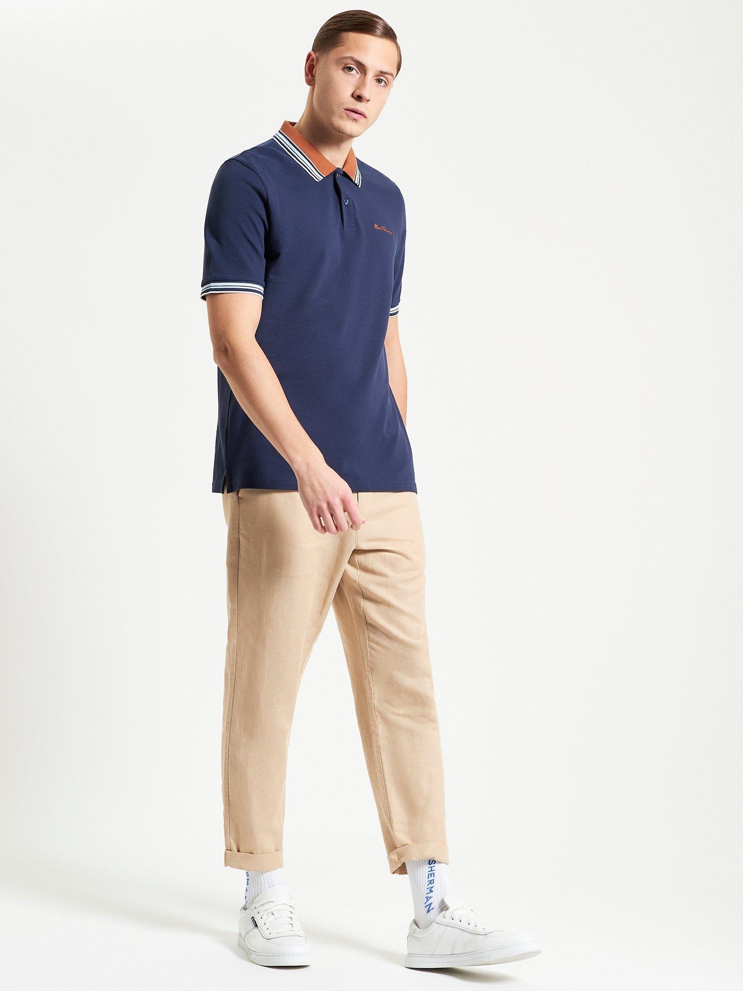 Product image 3 of 5, which shows Ben Sherman House Collar Logo Pique Polo Shirt, Dark Navy, S