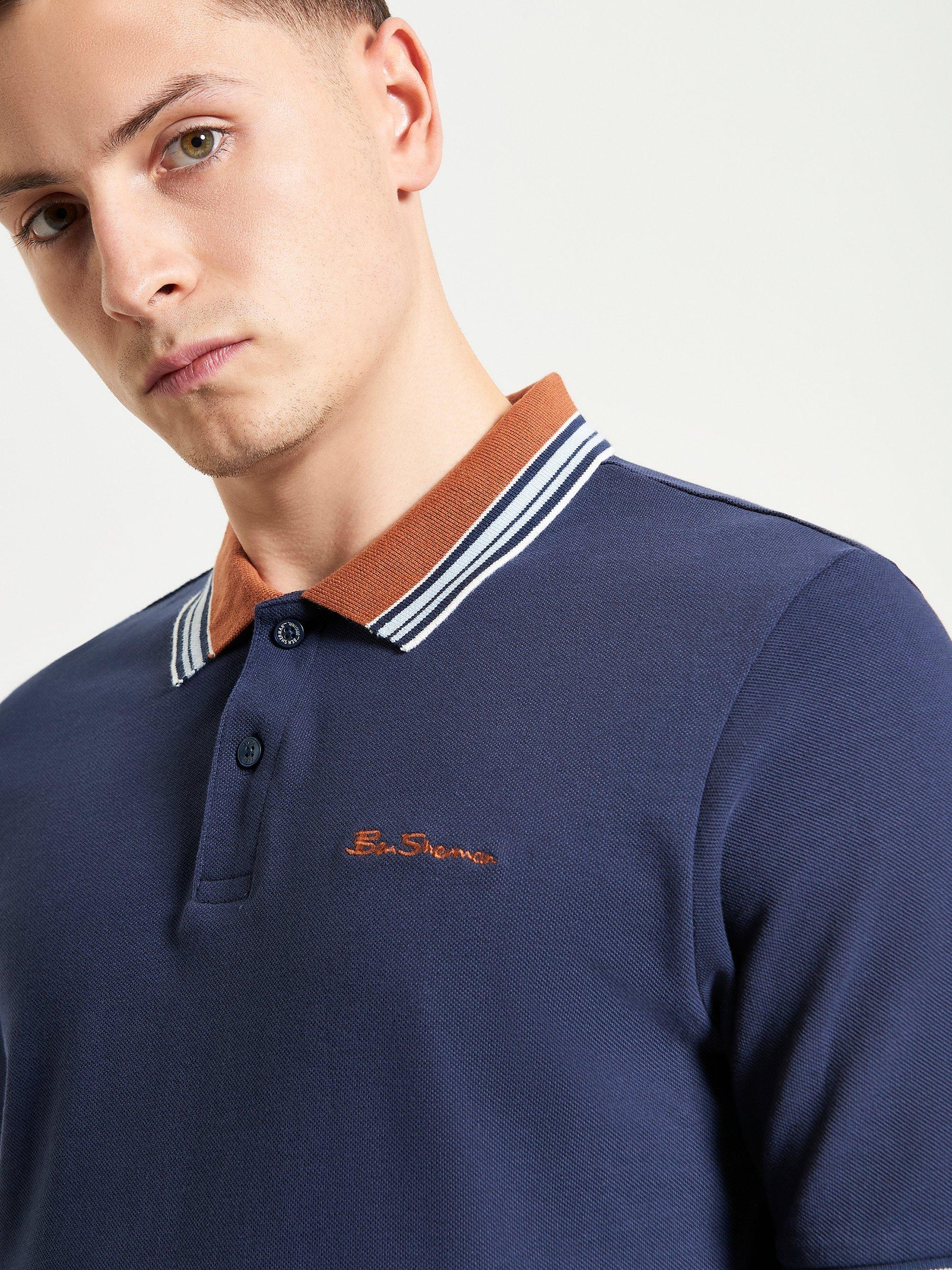 Product image 4 of 5, which shows Ben Sherman House Collar Logo Pique Polo Shirt, Dark Navy, S