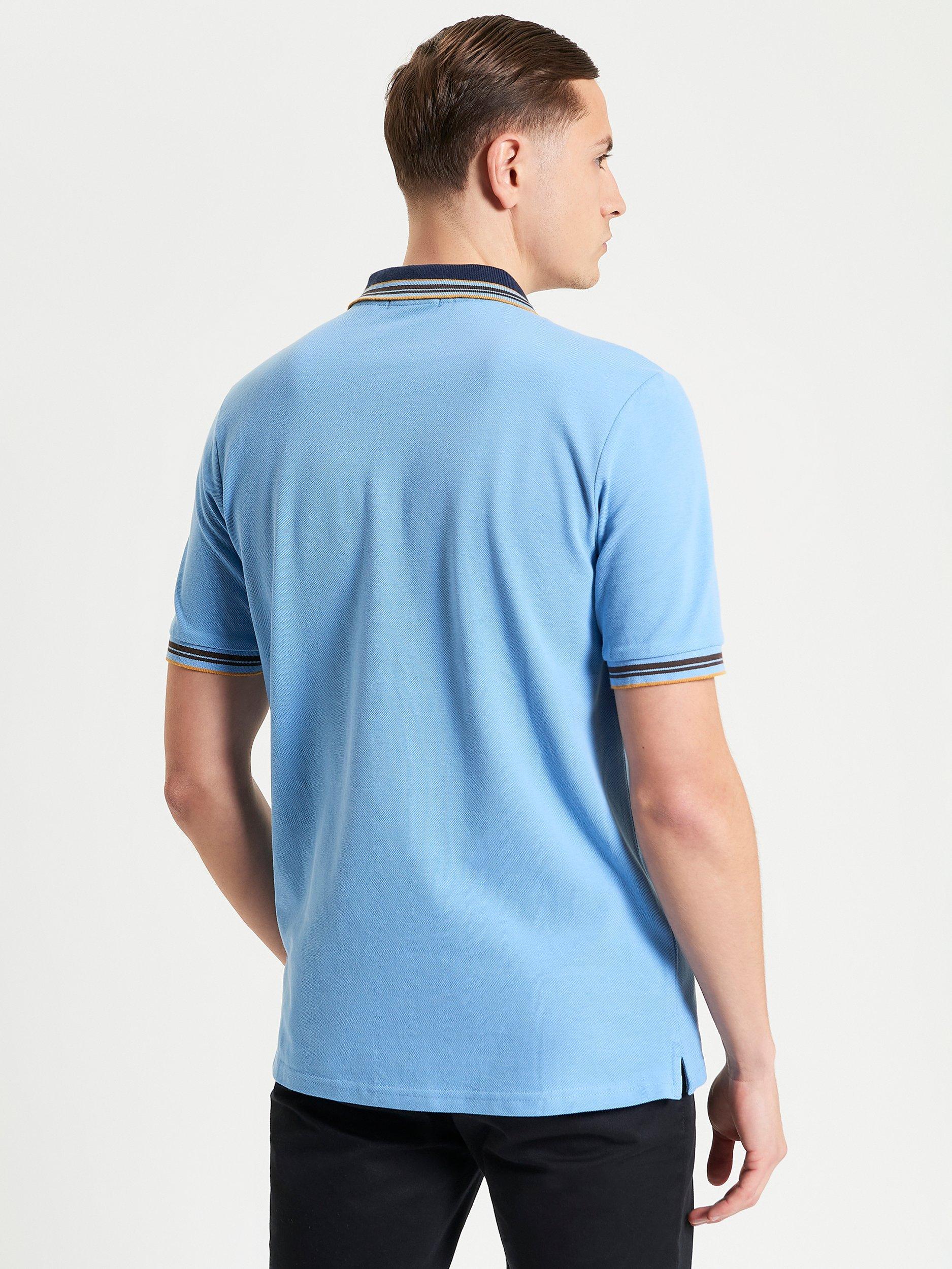 Product image 3 of 5, which shows Ben Sherman House Collar Logo Pique Polo Shirt, Glacier, S