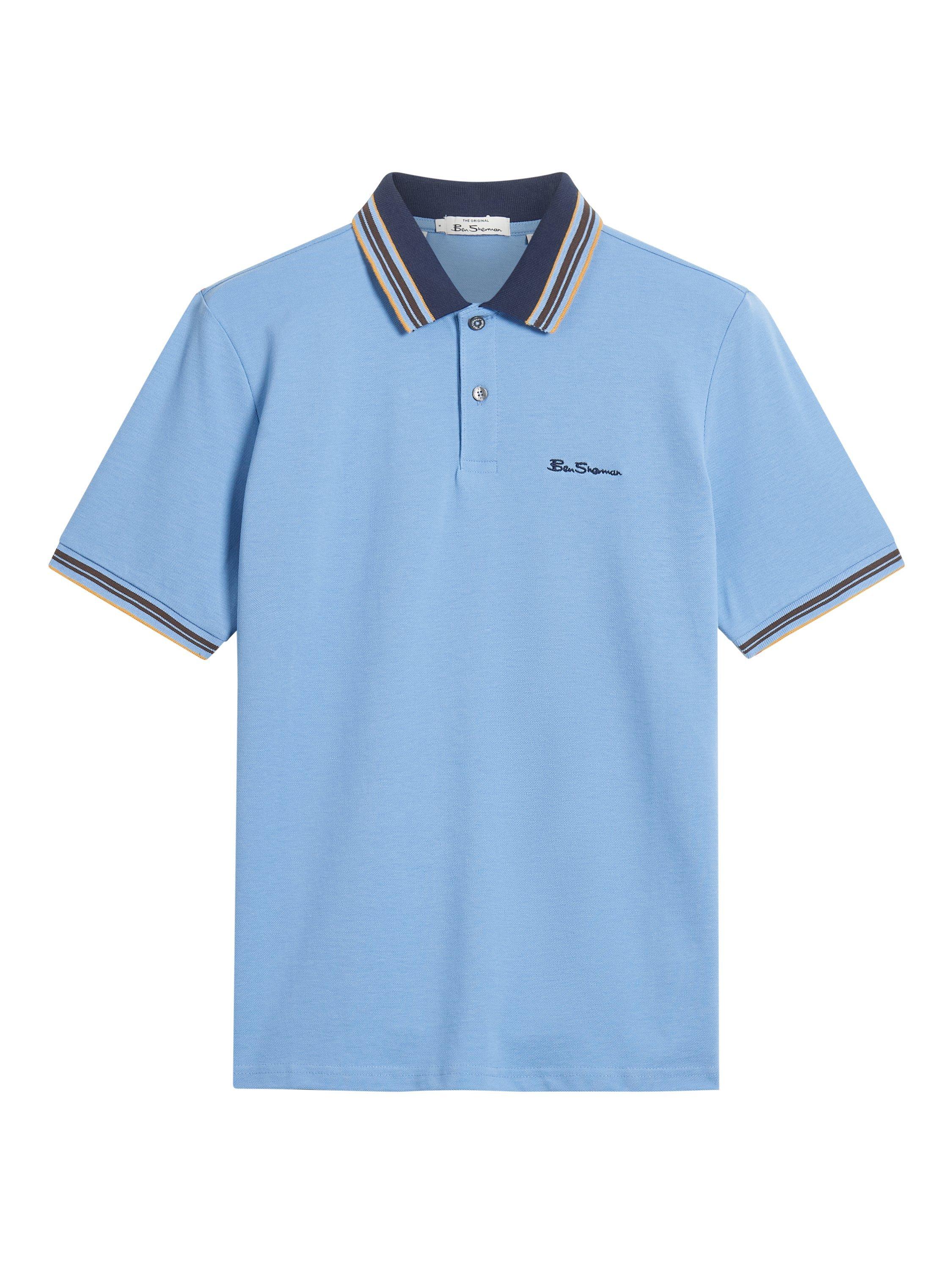 Product image 5 of 5, which shows Ben Sherman House Collar Logo Pique Polo Shirt, Glacier, S