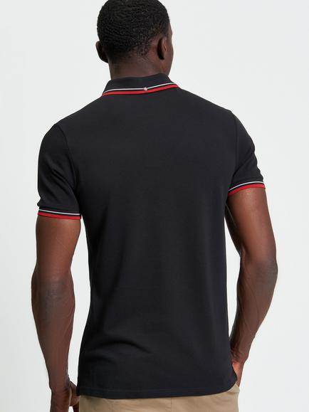 Ben Sherman Signature Short Sleeve Pique Cotton Polo Shirt - view 2, Black