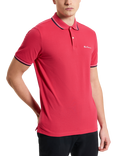 Ben Sherman Organic Cotton Regular Fit Short Sleeve Signature Polo Shirt, Brick Red