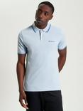 Ben Sherman Organic Cotton Regular Fit Short Sleeve Signature Polo Shirt, Ice Blue