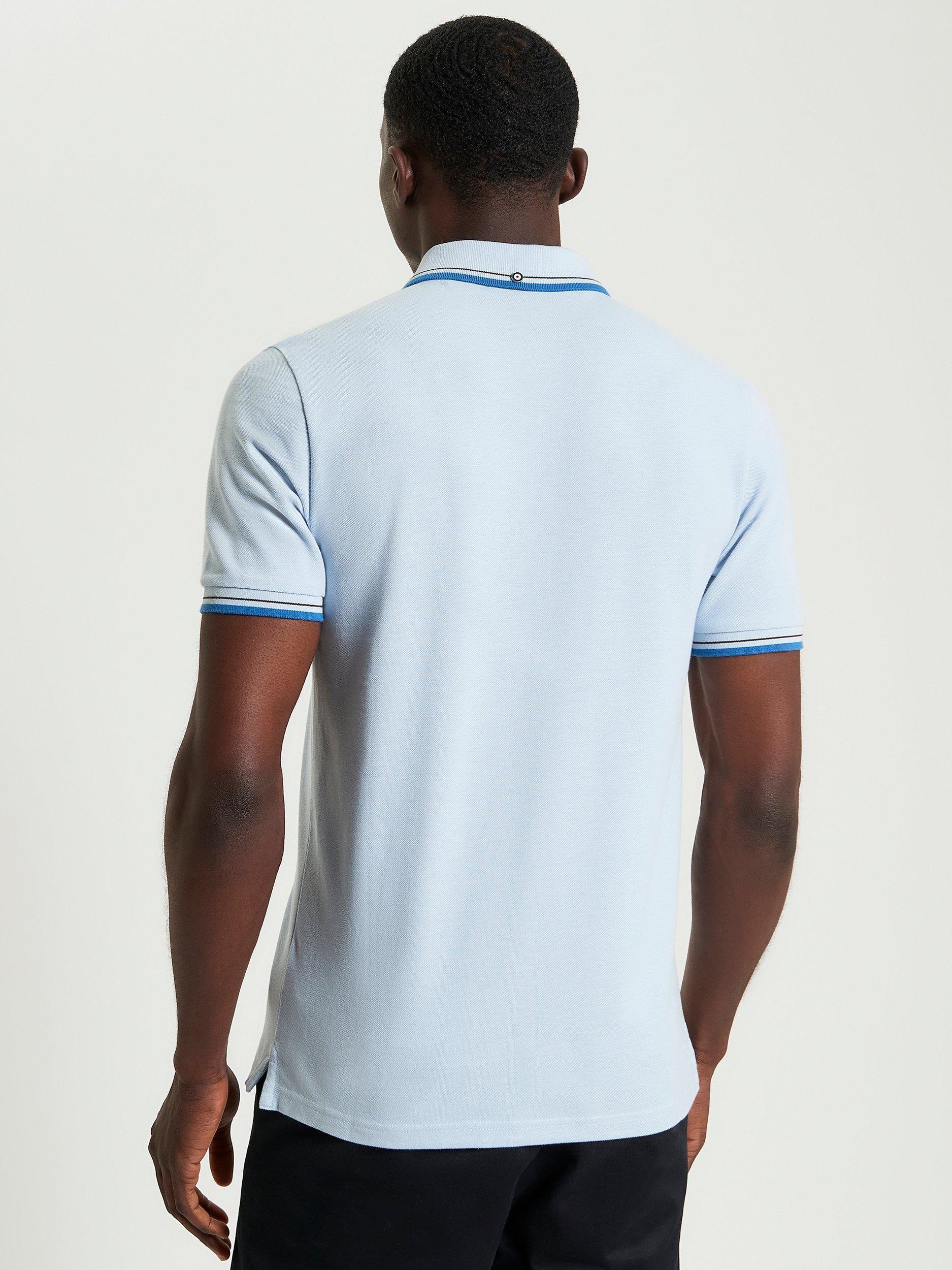 Product image 3 of 5, which shows Ben Sherman Organic Cotton Regular Fit Short Sleeve Signature Polo Shirt, Ice Blue, S