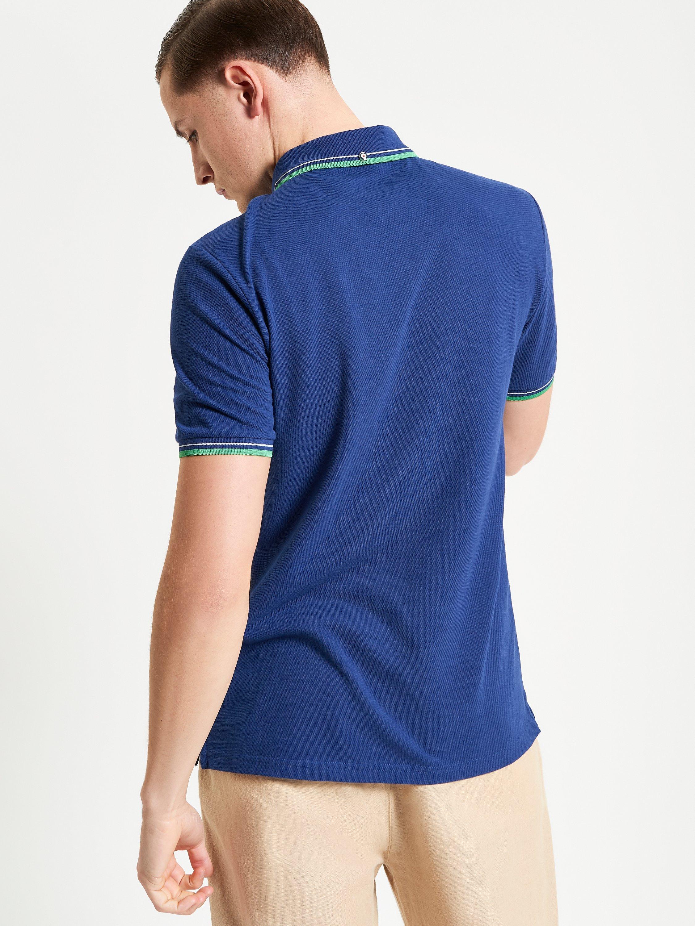 Product image 3 of 5, which shows Ben Sherman Organic Cotton Regular Fit Short Sleeve Signature Polo Shirt, Royal, S