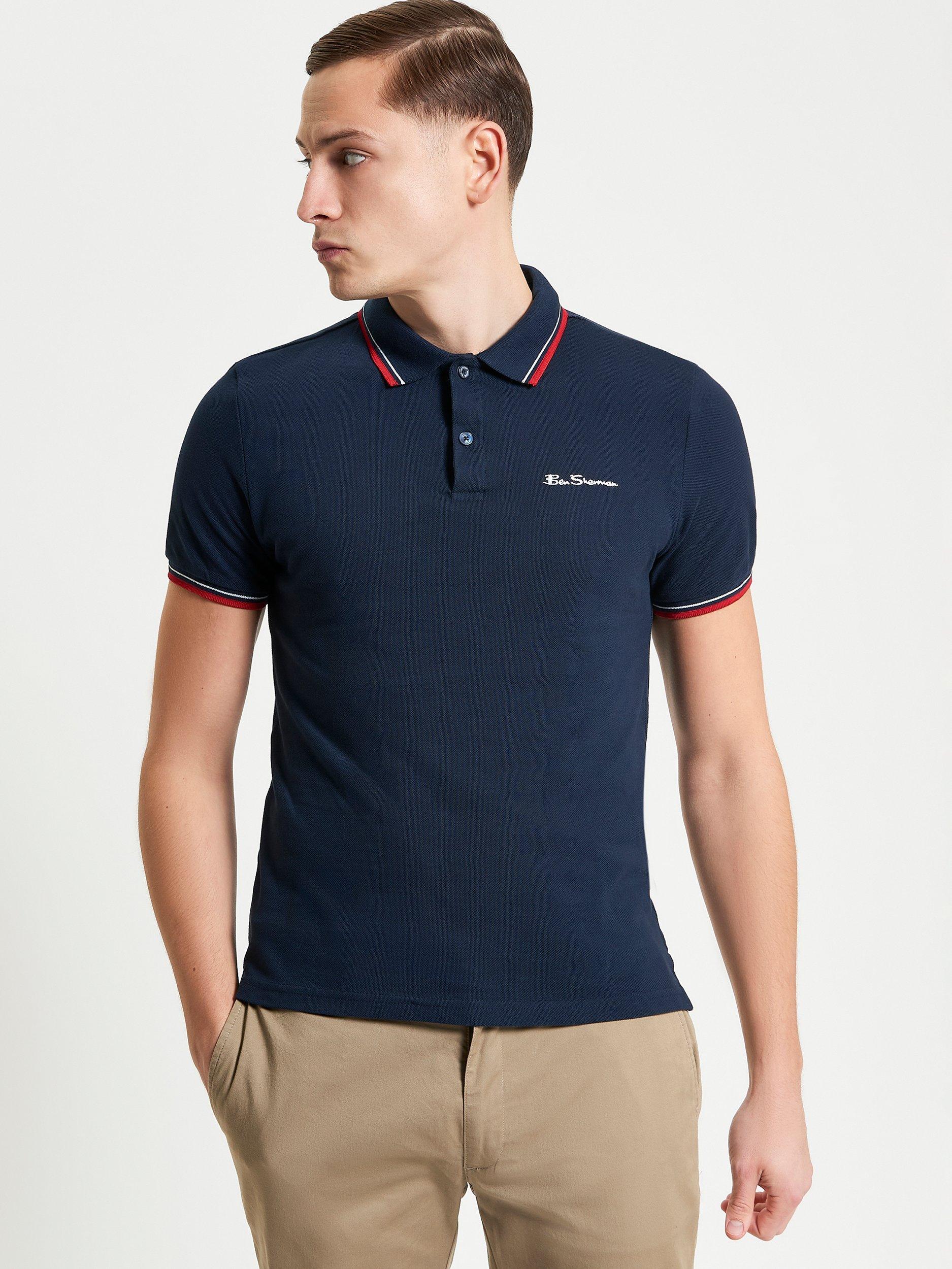 Product image 1 of 5, which shows Ben Sherman Signature Pique Polo Shirt, Dark Navy, S