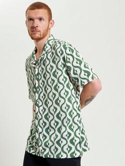 Ben Sherman Carnaby Regular Fit Geometric Shirt, Forest/White, Forest/White
