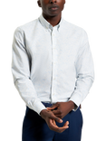 Ben Sherman Cotton Regular Fit Seagull Print Shirt, Snow White/Blue