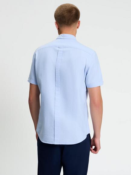 Ben Sherman Signature Oxford Cotton Short Sleeve Regular Fit Shirt - view 2, Sky