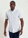 Ben Sherman Organic Cotton Regular Fit Geometric Shirt, White