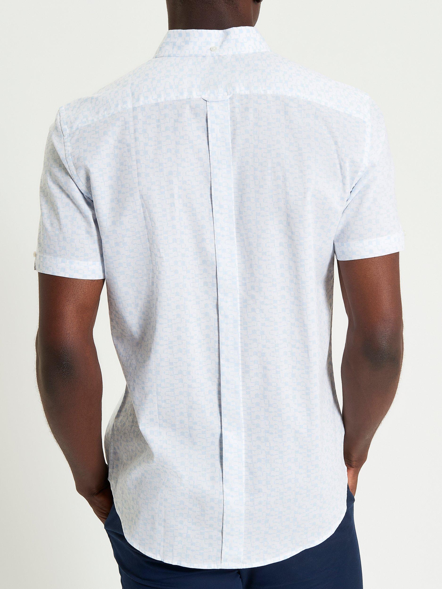 Product image 3 of 5, which shows Ben Sherman Organic Cotton Regular Fit Geometric Shirt, White, S