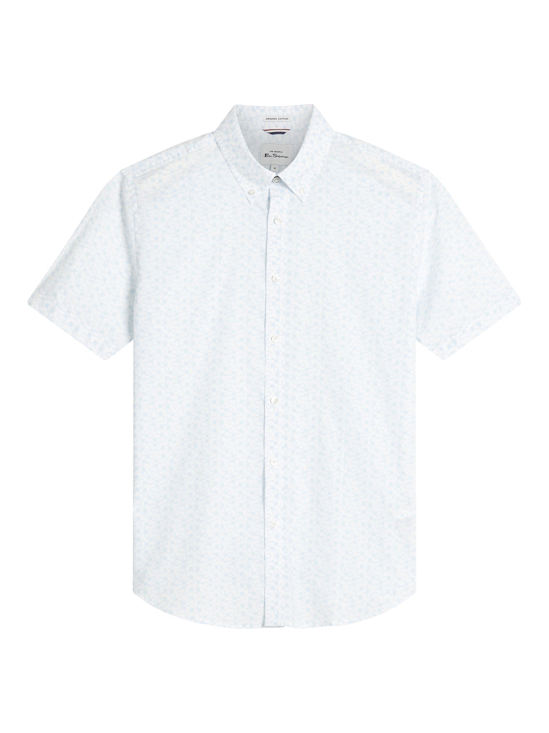 Product image 5 of 5, which shows Ben Sherman Organic Cotton Regular Fit Geometric Shirt, White, S
