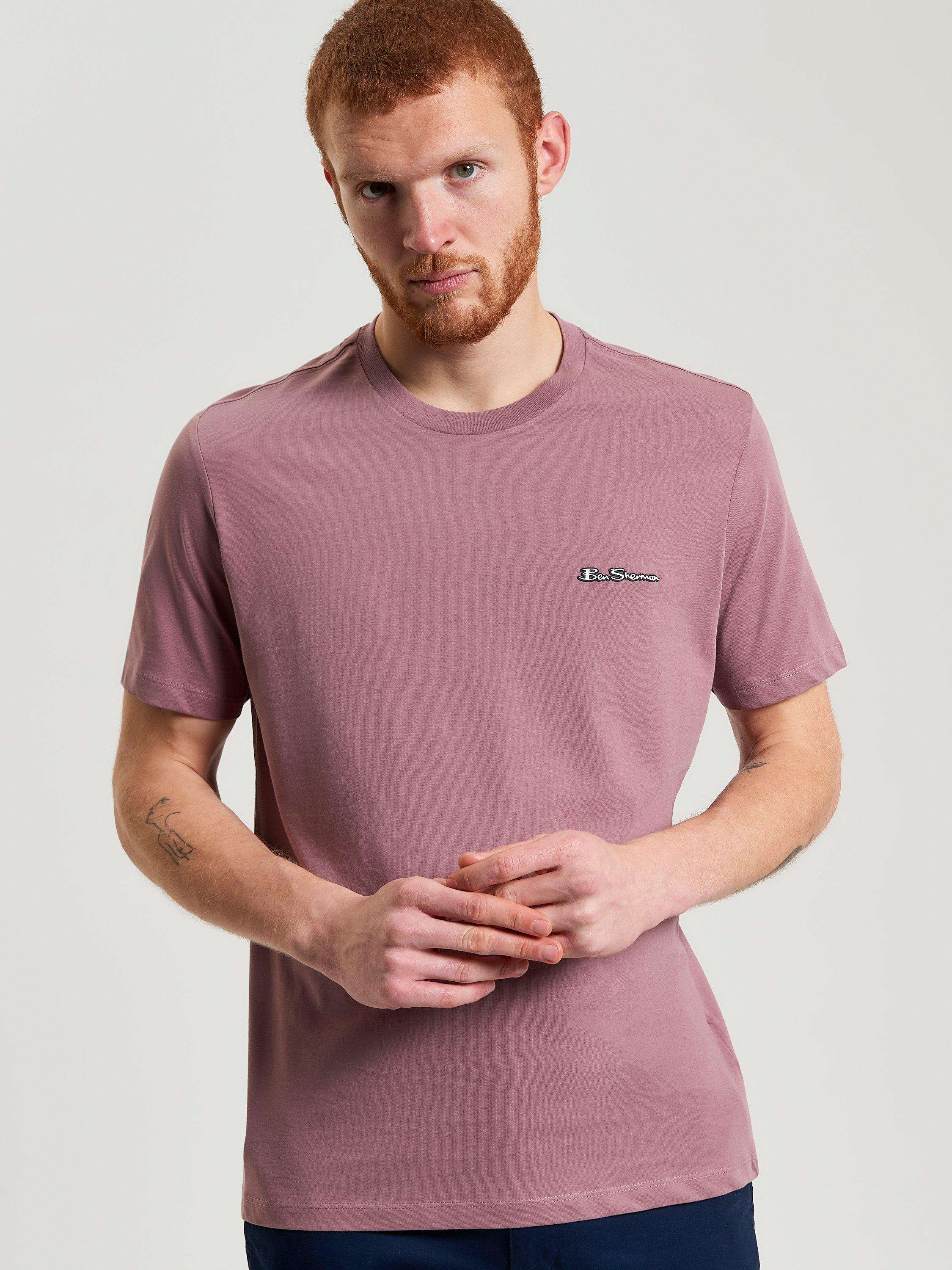 Product image 1 of 5, which shows Ben Sherman Organic Cotton Regular Fit Short Sleeve Signature T-Shirt, Blush Pink, S