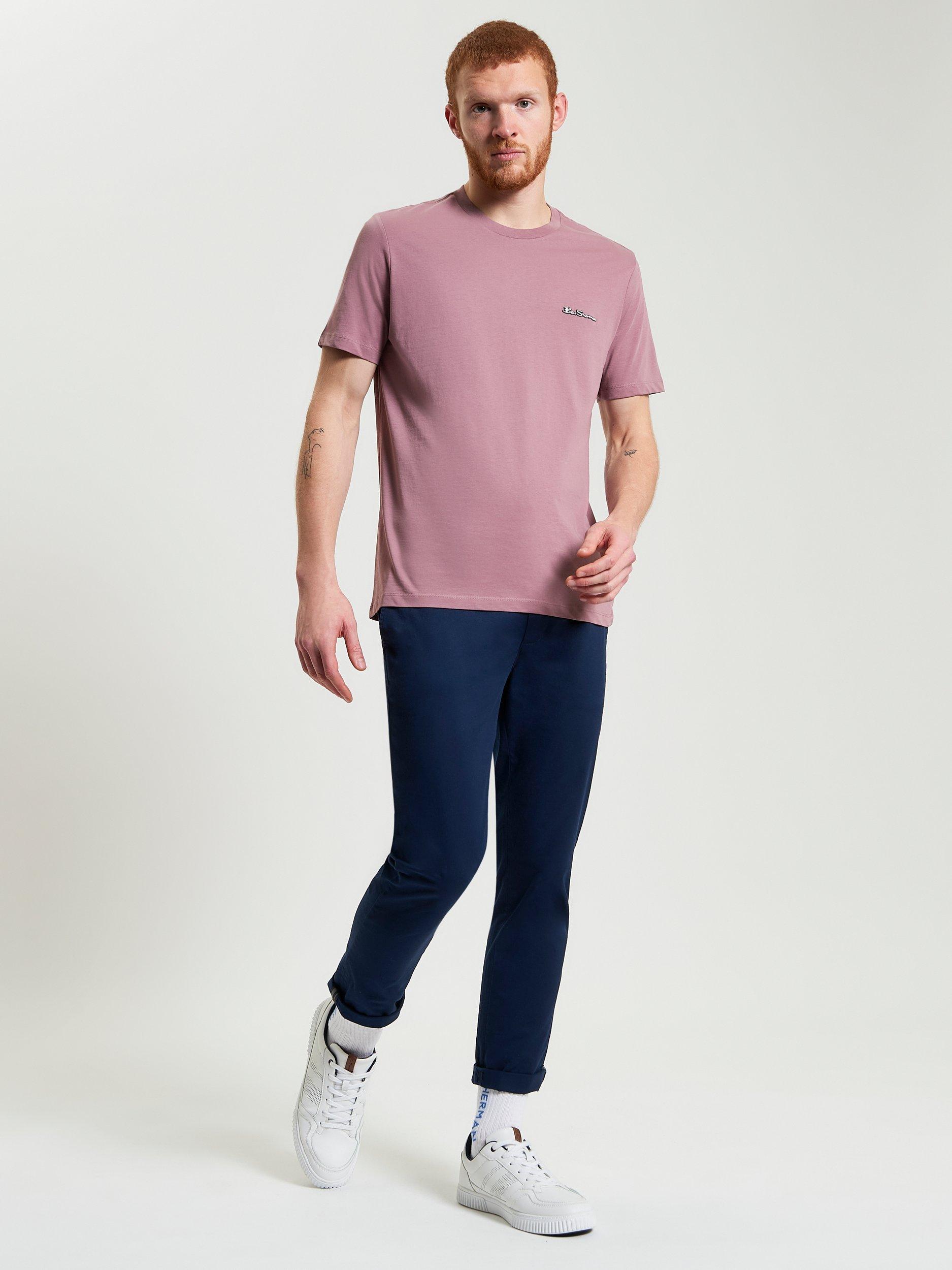 Product image 2 of 5, which shows Ben Sherman Organic Cotton Regular Fit Short Sleeve Signature T-Shirt, Blush Pink, S