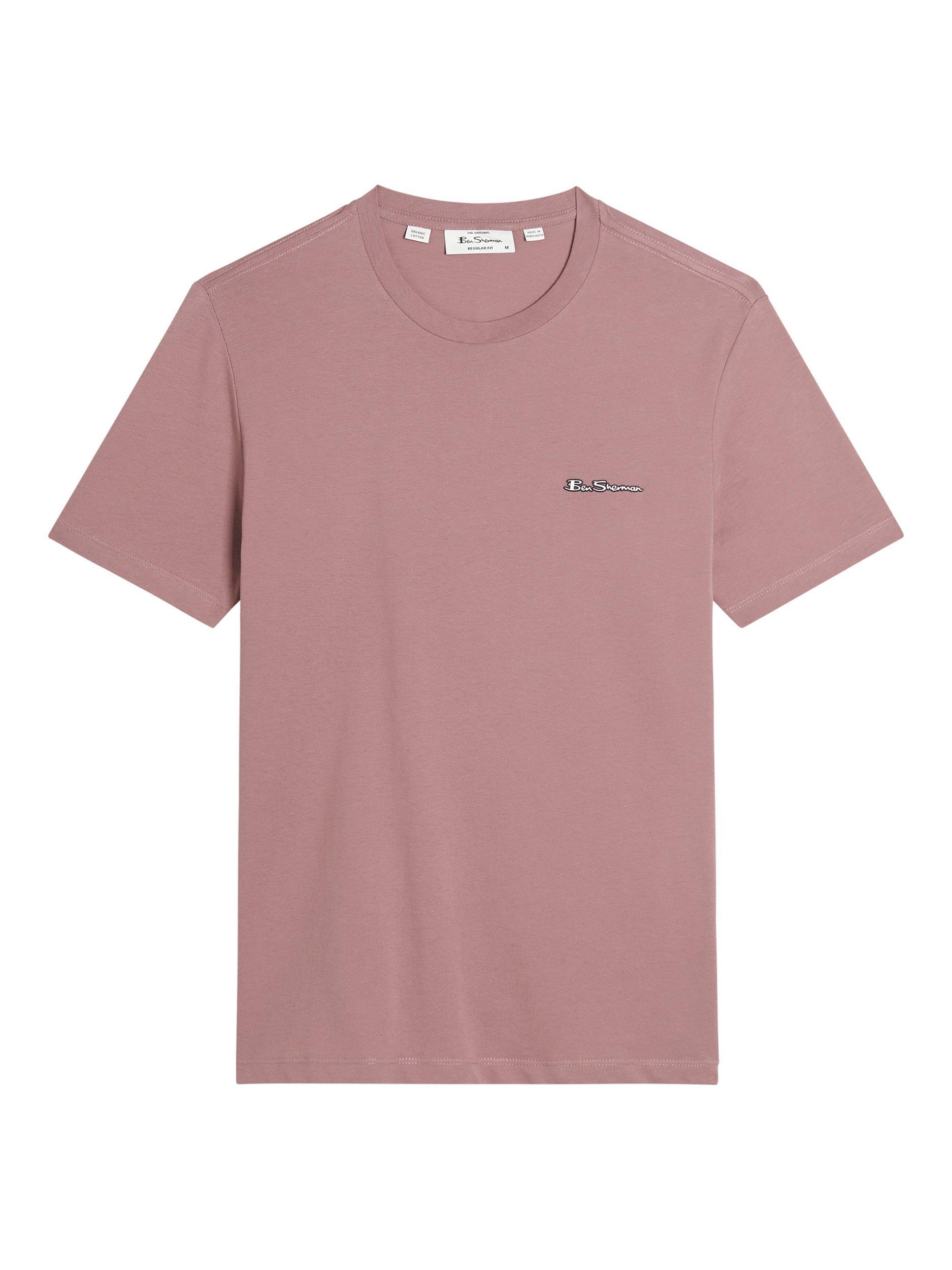 Product image 5 of 5, which shows Ben Sherman Organic Cotton Regular Fit Short Sleeve Signature T-Shirt, Blush Pink, S