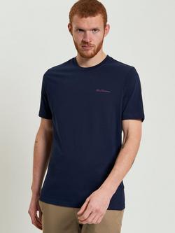 Ben Sherman Organic Cotton Regular Fit Short Sleeve Signature T-Shirt, Dark Navy