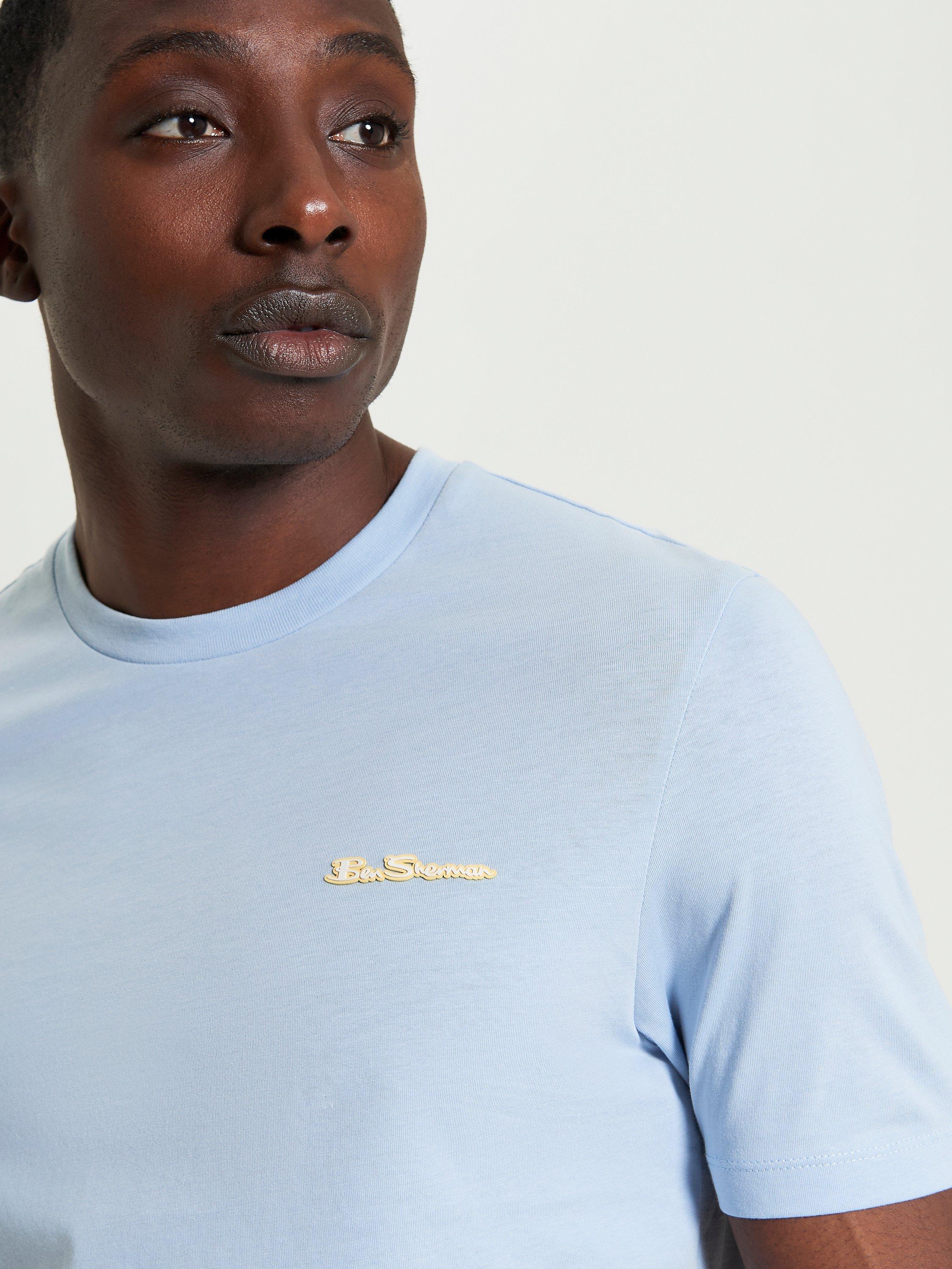 Product image 4 of 5, which shows Ben Sherman Organic Cotton Regular Fit Short Sleeve Signature T-Shirt, Pale Blue, S