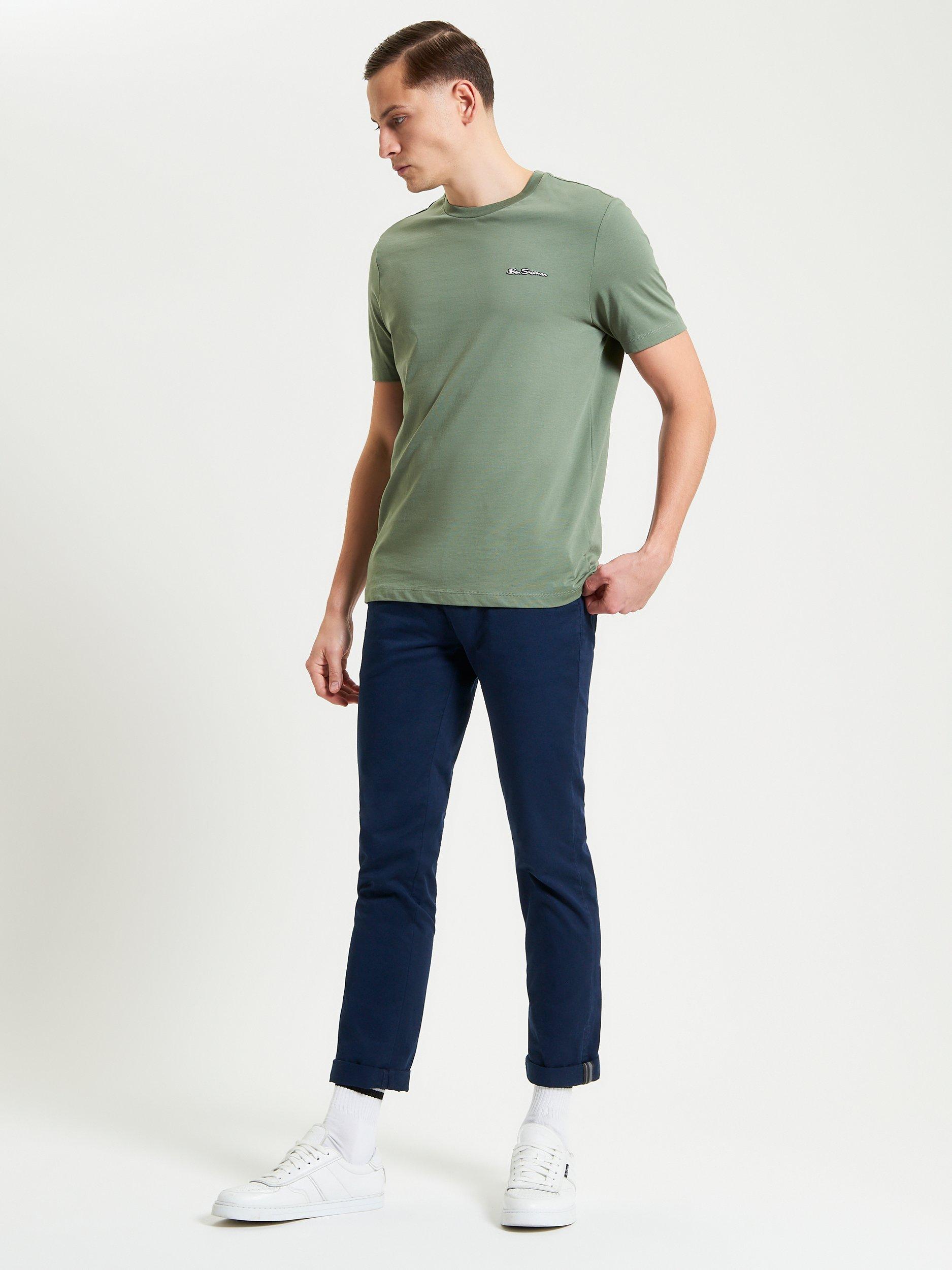 Product image 2 of 5, which shows Ben Sherman Organic Cotton Regular Fit Short Sleeve Signature T-Shirt, Pale Khaki, S