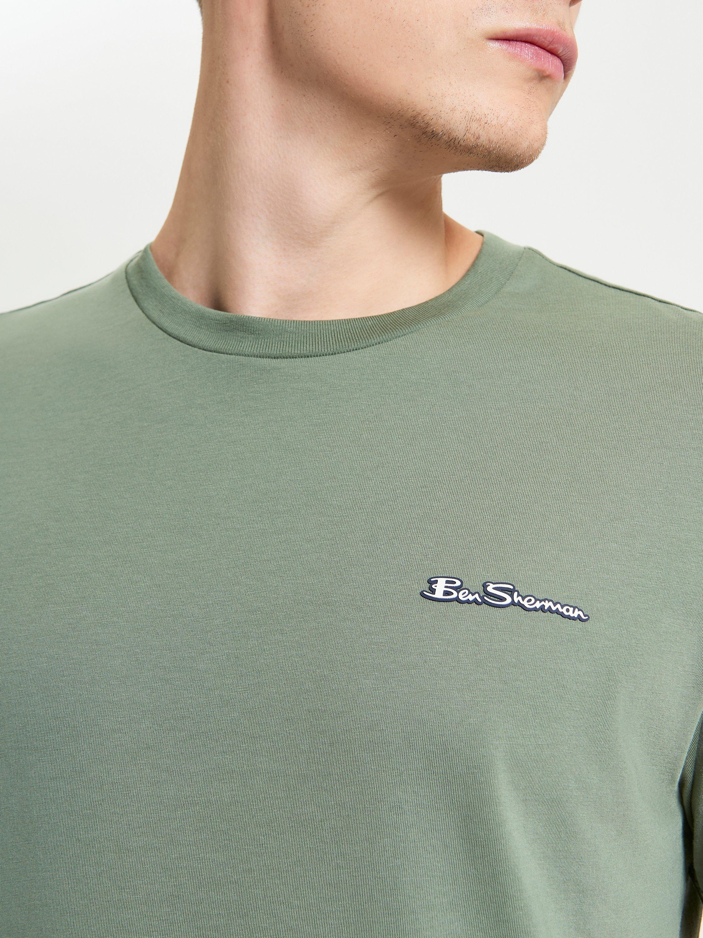 Product image 4 of 5, which shows Ben Sherman Organic Cotton Regular Fit Short Sleeve Signature T-Shirt, Pale Khaki, S