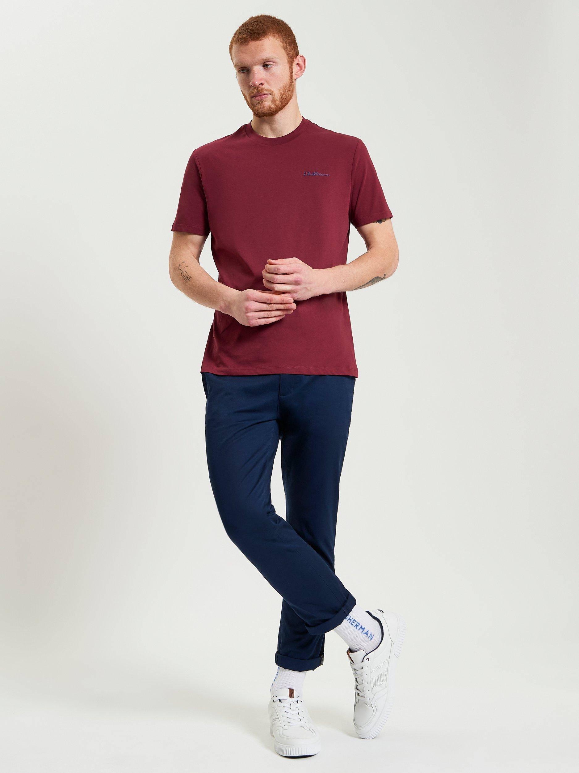 Product image 2 of 5, which shows Ben Sherman Organic Cotton Regular Fit Short Sleeve Signature T-Shirt, Red, S