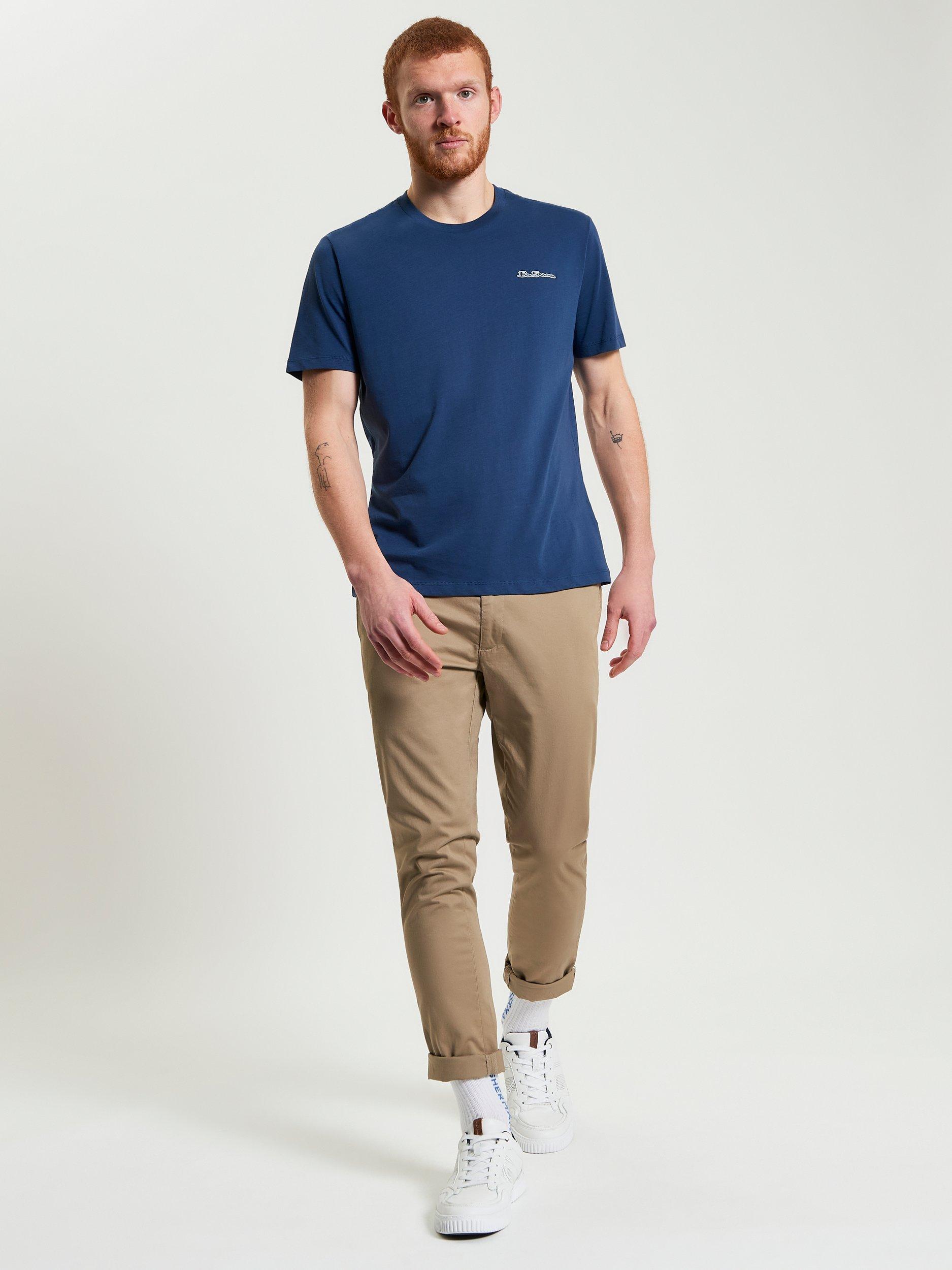 Product image 2 of 5, which shows Ben Sherman Organic Cotton Regular Fit Short Sleeve Signature T-Shirt, Riviera Blue, S