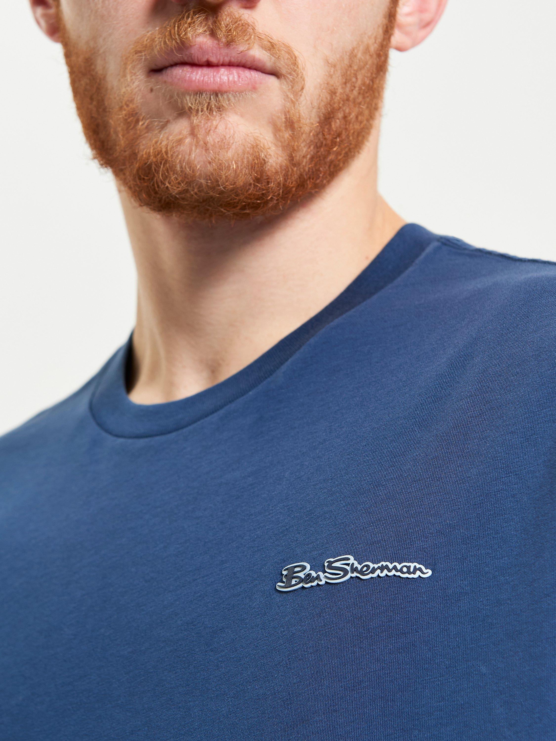 Product image 4 of 5, which shows Ben Sherman Organic Cotton Regular Fit Short Sleeve Signature T-Shirt, Riviera Blue, S