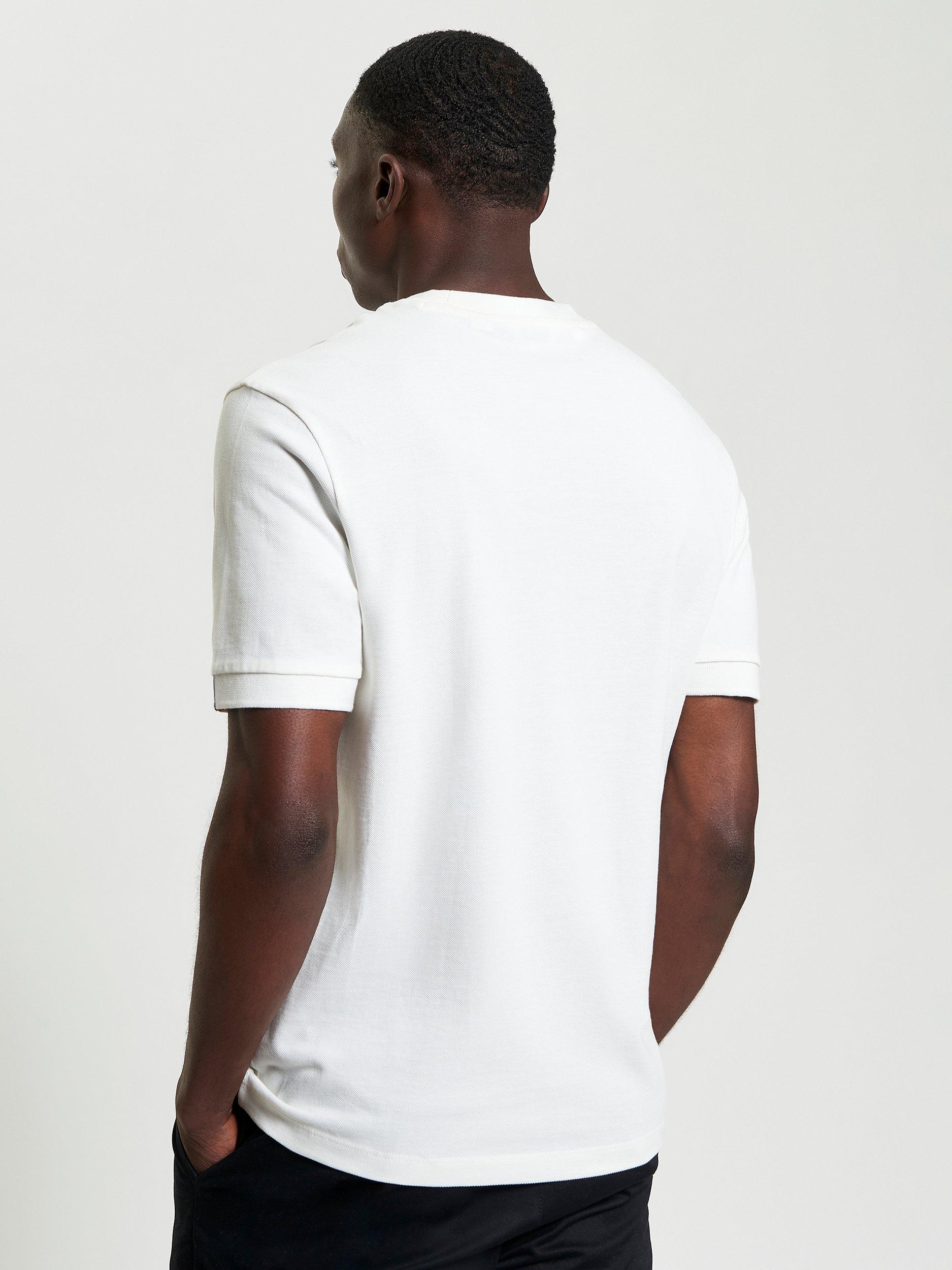 Product image 3 of 5, which shows Ben Sherman Organic Cotton Regular Fit Tipped Pique T-Shirt, Snow White, S