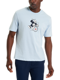 Ben Sherman Organic Cotton Regular Fit Short Sleeve Drummer Graphic T-Shirt, Ice Blue/Multi