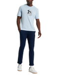 Ben Sherman Organic Cotton Regular Fit Short Sleeve Drummer Graphic T-Shirt, Ice Blue/Multi