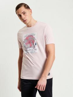 Ben Sherman Organic Cotton Regular Fit Amalfi Graphic T-Shirt, Blush Pink, Blush Pink