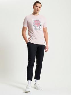 Ben Sherman Organic Cotton Regular Fit Amalfi Graphic T-Shirt, Blush Pink - view 2, Blush Pink