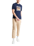 Ben Sherman Organic Cotton Regular Fit Modern Jazz Graphic T-Shirt, Dark Navy/Multi