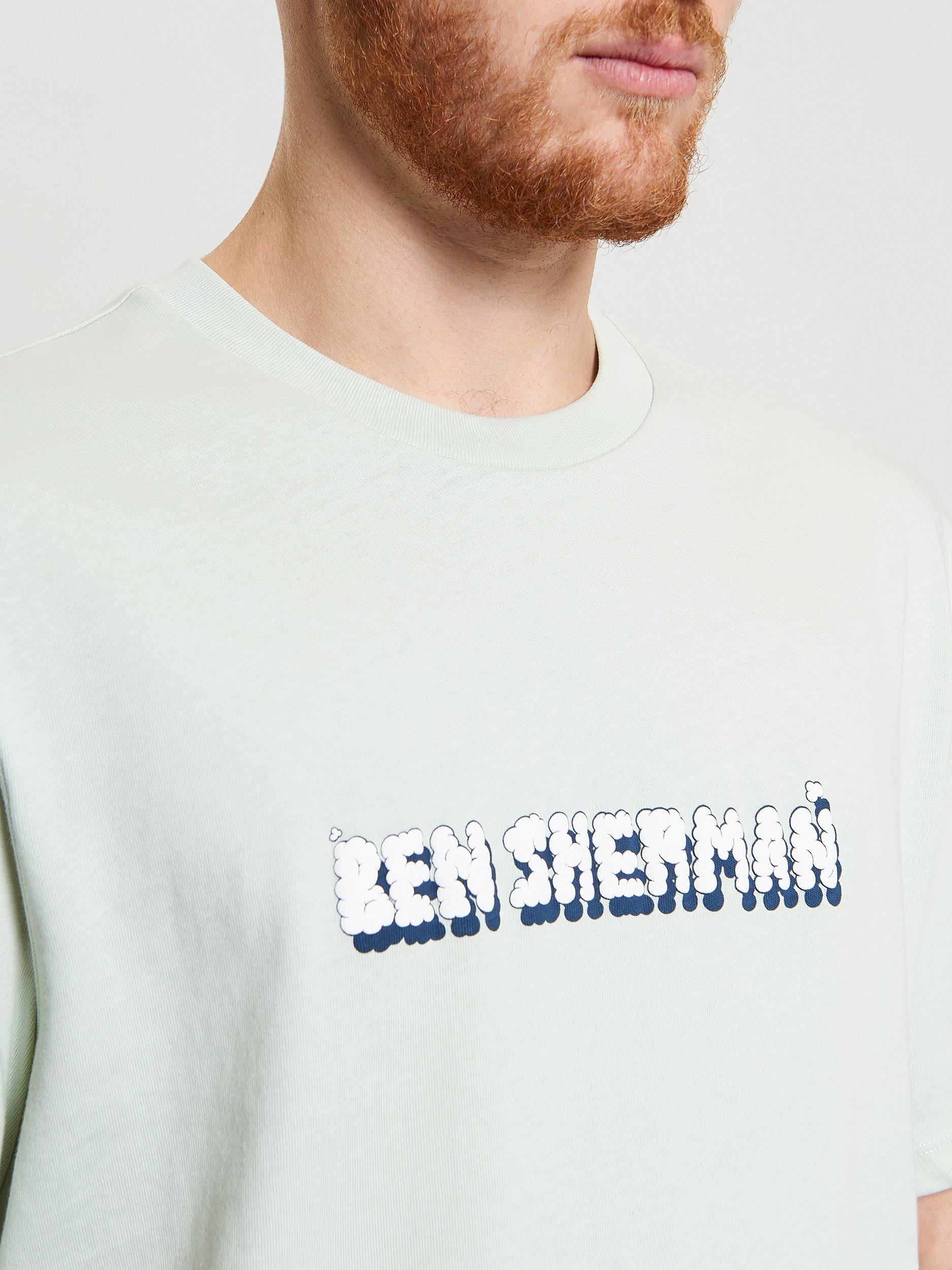 Product image 4 of 5, which shows Ben Sherman Organic Cotton Regular Fit Music Poster Graphic T-Shirt, Light Green, S