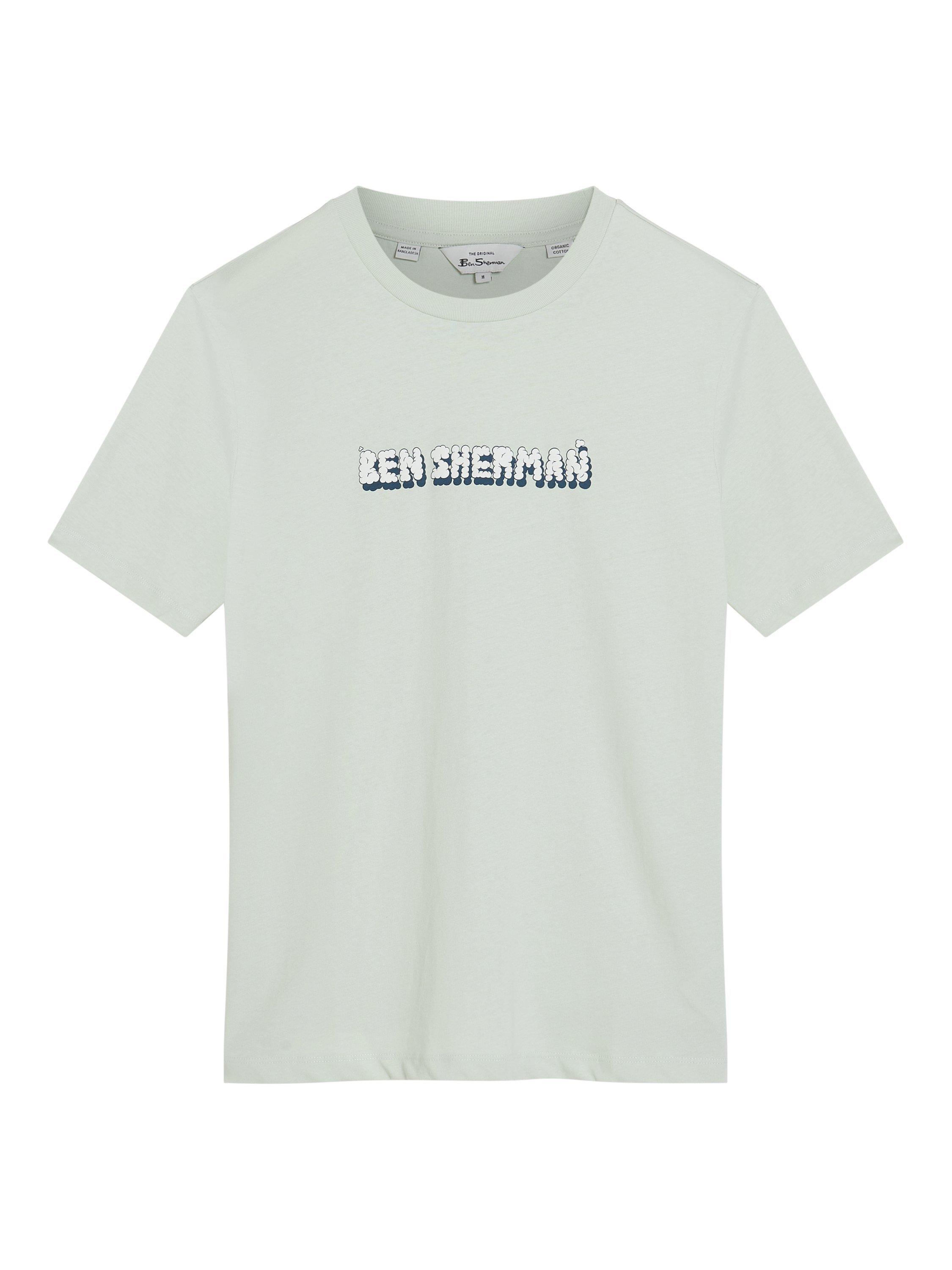 Product image 5 of 5, which shows Ben Sherman Organic Cotton Regular Fit Music Poster Graphic T-Shirt, Light Green, S