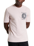 Ben Sherman Organic Cotton Regular Fit Ocean Records Graphic T-Shirt, Blush Pink