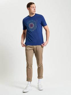Ben Sherman Organic Cotton Regular Fit Record Graphic T-Shirt, Royal Blue - view 2, Royal Blue