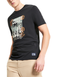 Ben Sherman Organic Cotton Regular Fit Brighton Beach Club Graphic T-Shirt, Black/Multi