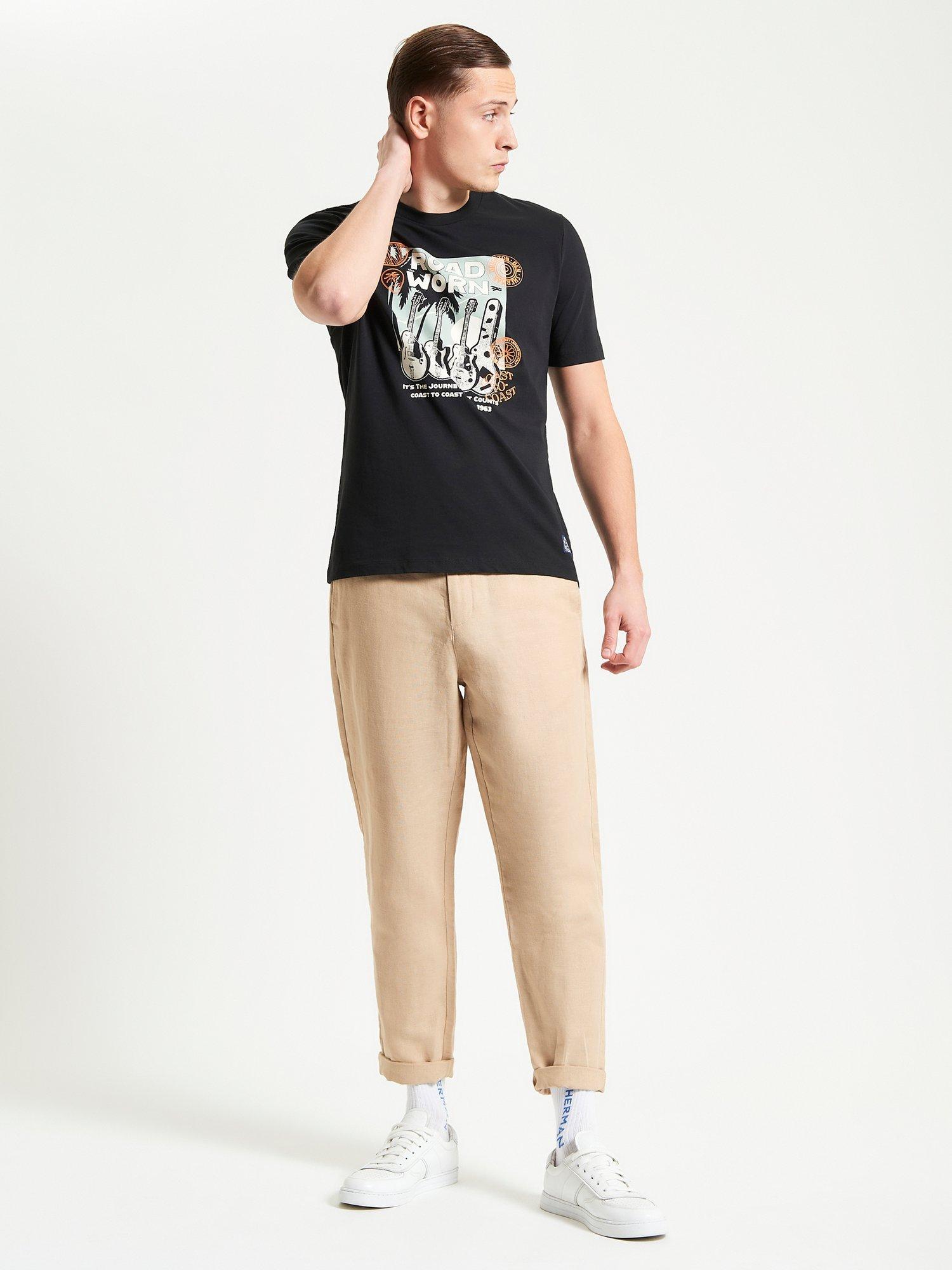 Product image 2 of 5, which shows Ben Sherman Organic Cotton Regular Fit Brighton Beach Club Graphic T-Shirt, Black/Multi, S