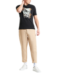 Ben Sherman Organic Cotton Regular Fit Brighton Beach Club Graphic T-Shirt, Black/Multi
